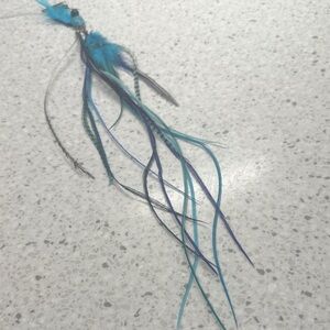 Blue and Black Feather Hair Extension